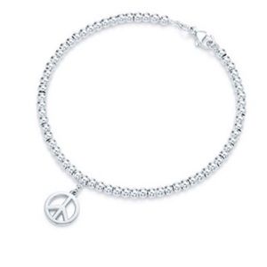 Tiffany & Co Silver Peace Sign Bracelet